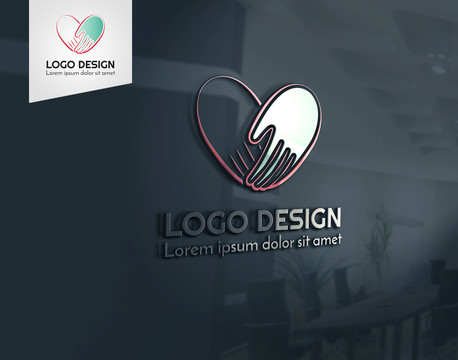 爱心关爱logo设计