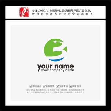 B字母圆形环保科技LOGO