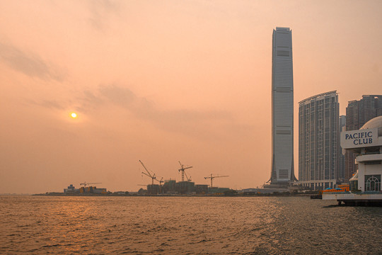 日落香港海边