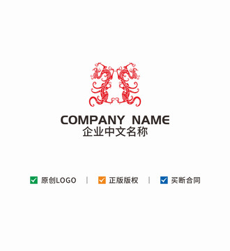 对称龙logo标志