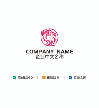 美女女性化妆品logo