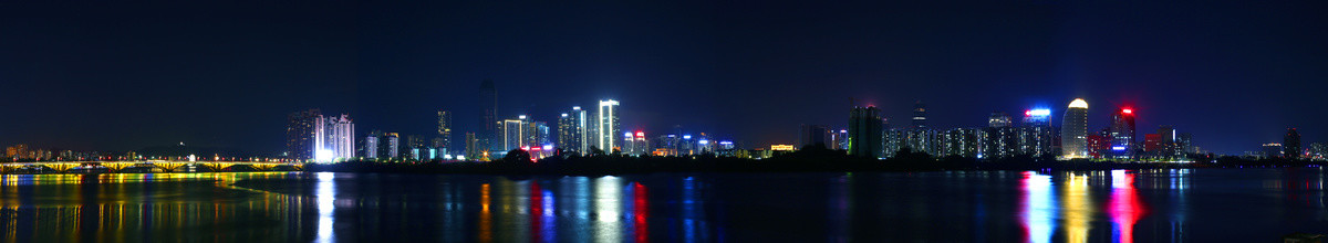 城市江边夜景专业全景