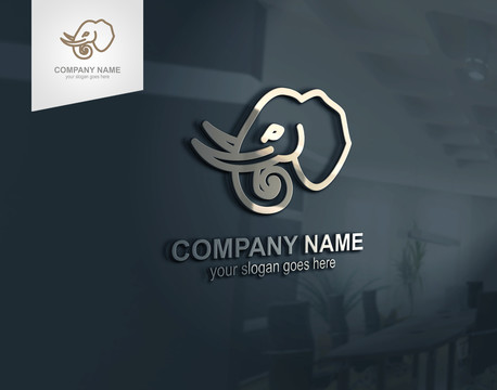 大象头像logo设计