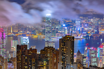 俯瞰香港夜景