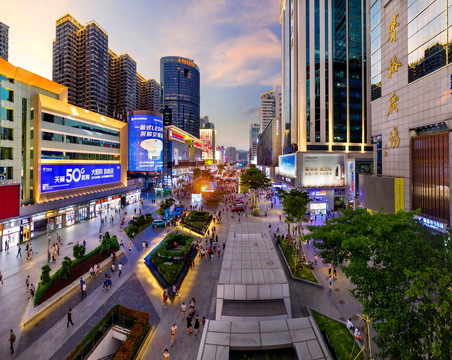 中国电子第一街深圳华强北路夜景