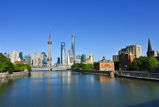 乍浦路桥上海城市景观建筑