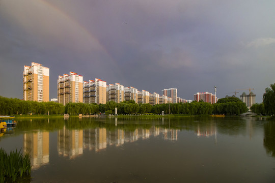 雨后定州中山公园