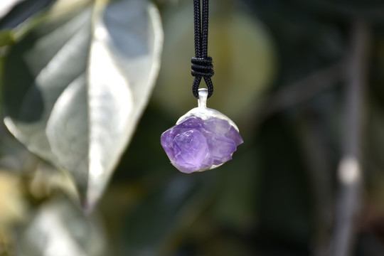 紫水晶原石吊坠