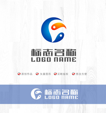 FG字母标志太极运动logo