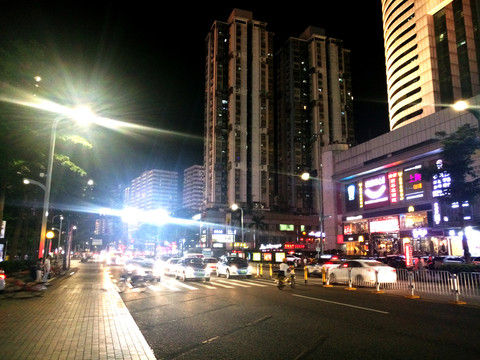 深圳罗湖街景夜景