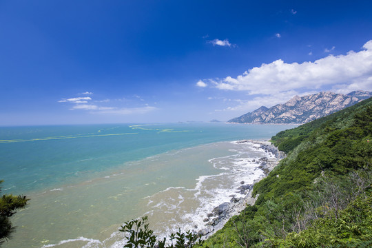 蓝天白云大海青山