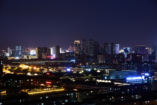 呼和浩特城市风光夜景