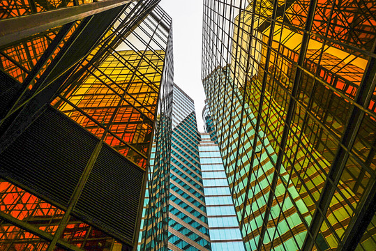 中国香港中港城建筑结构外观仰拍