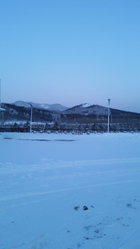 东北哈尔滨雪地雪景