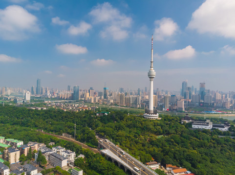 武汉夏日城市航拍迷人风光