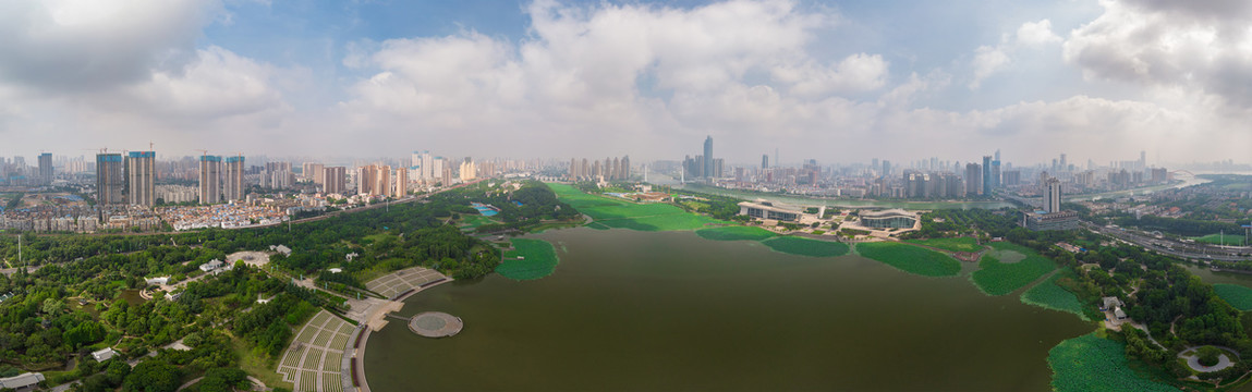 武汉夏日城市航拍迷人风光