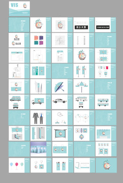 蓝色童食品viS手册设计模版