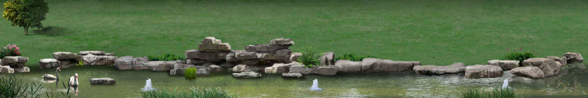 河道湖岸池塘景观驳岸石