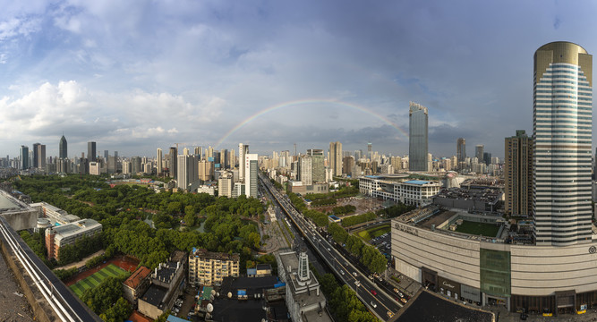 武汉雨后彩虹接片
