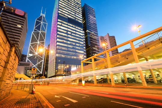 香港街道夜景