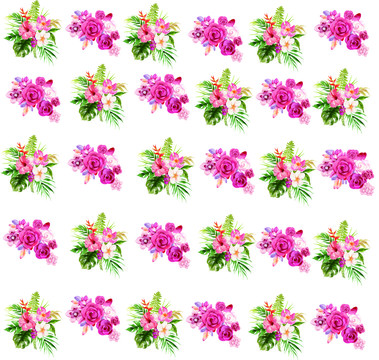 水彩花卉图案EPS2