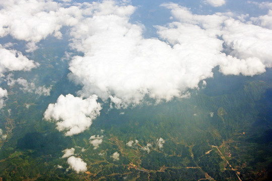 航拍山川河流