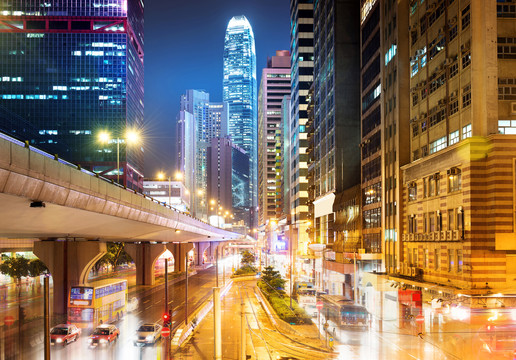 香港的住宅楼夜景