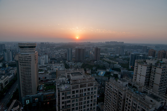 绵阳城市风光夕阳