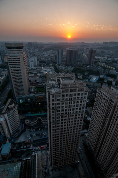绵阳城市风光夕阳