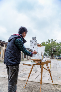 会同古村写生