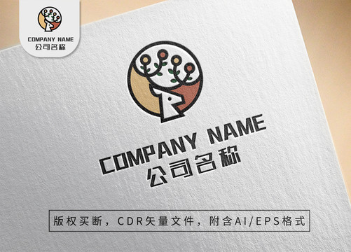 森系小鹿logo活泼标志设计