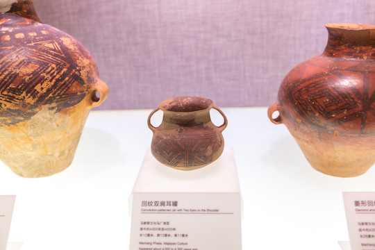 中国农业博物馆回纹双肩耳罐