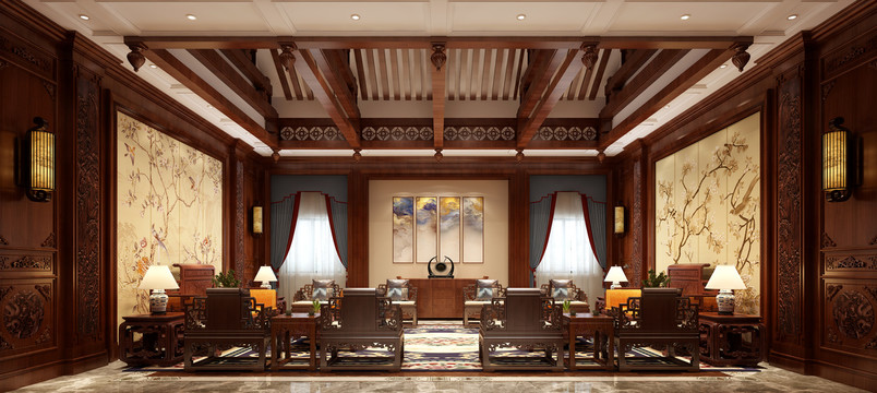 古典中式整木客厅