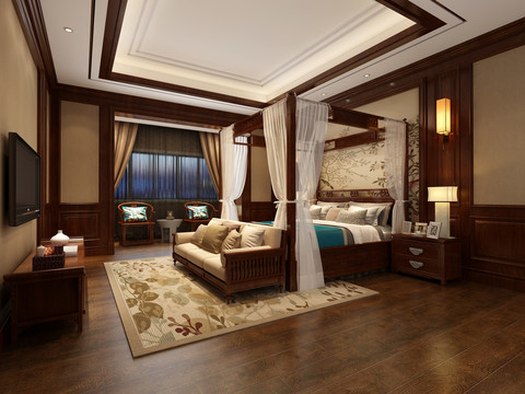 古典中式整木卧室