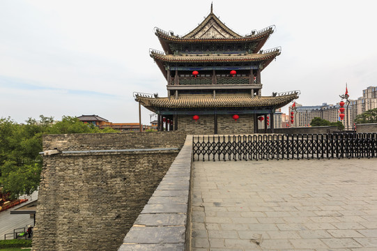 中国陕西省西安市明城墙风光