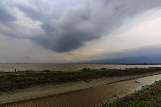 中国山西省运城市中国死海盐湖风