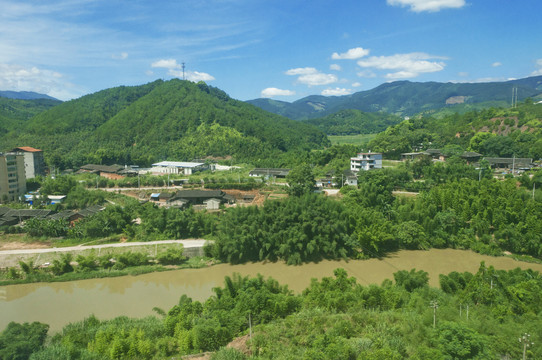 福建山村航拍大风景