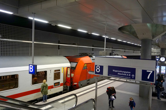 德国柏林中央火车站站台内景