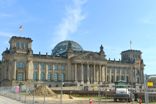欧洲德国柏林市的帝国国会大厦