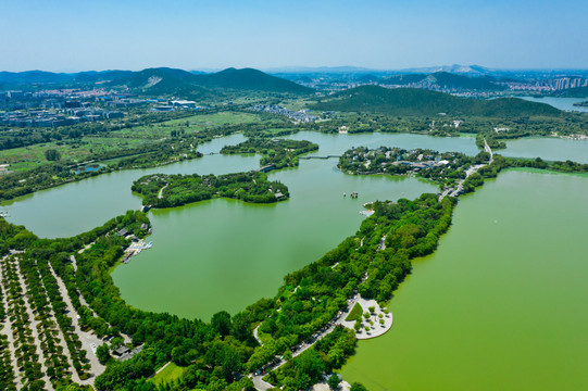 航拍徐州云龙湖风景区