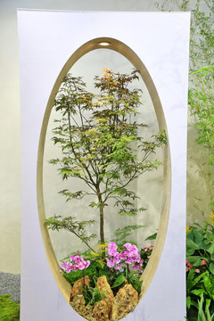 椭圆园艺插花展示台