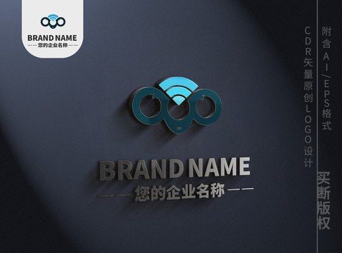 可爱小羊角logo标志设计