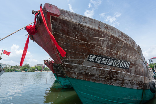 海南琼海潭门千年渔港渔船