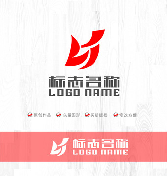 LJ字母B标志飞鸟LOGO