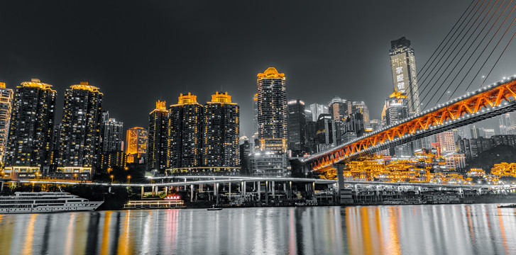 重庆城市建筑夜景风光摄影图