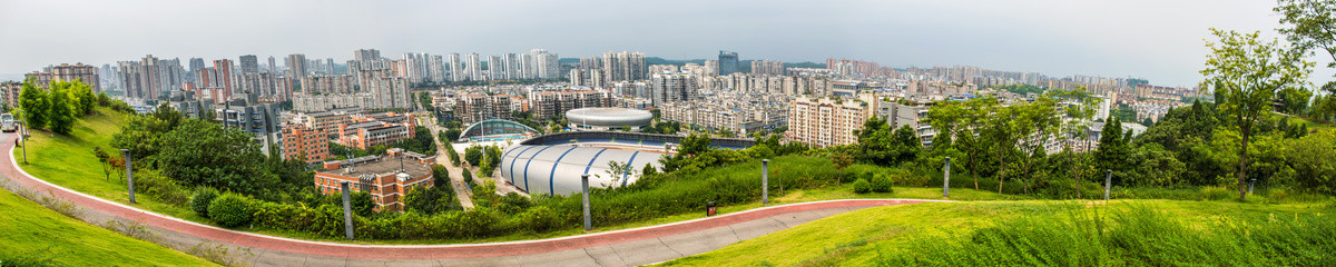 简阳市县城全景鳌山公园