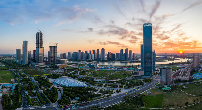 天津滨海新区于家堡夜景