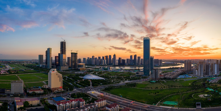 天津滨海新区于家堡夜景