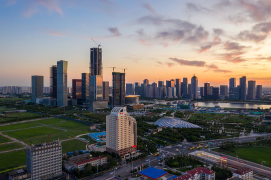 天津滨海新区于家堡夜景