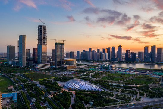 天津滨海新区于家堡夜景